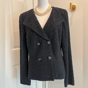 St John dark navy w sparkles sz 10 blazer / jacket excellent condition